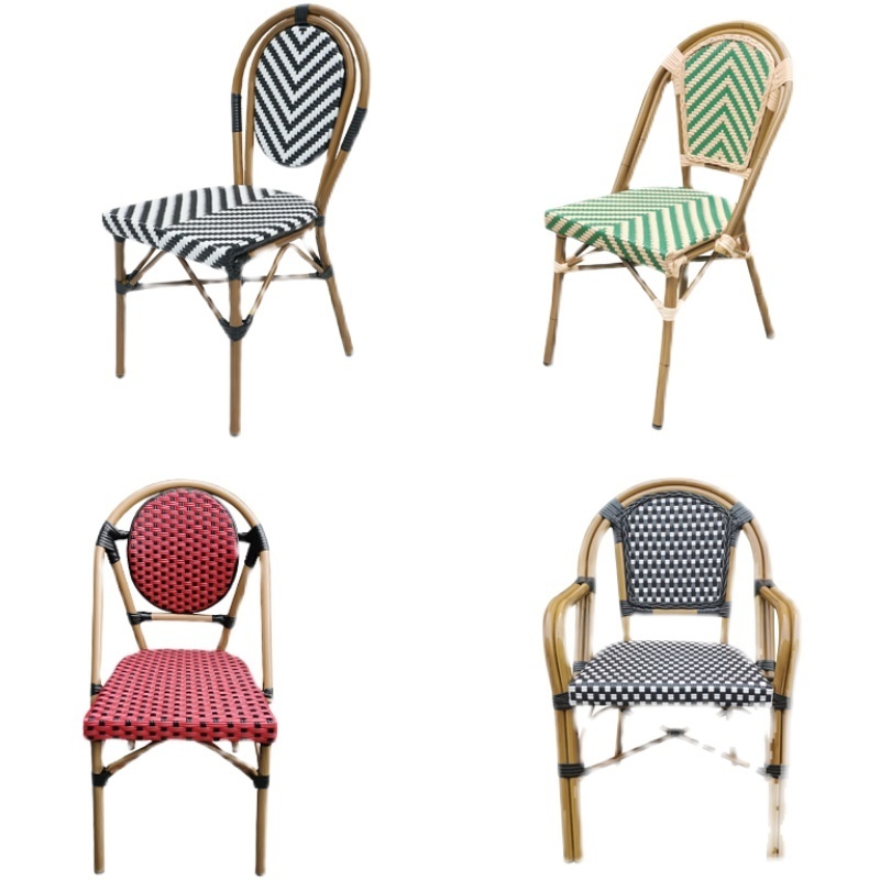 Juecheng french style pe rattan plastic chairs outdoor chairs rattan bamboo chairs for sale