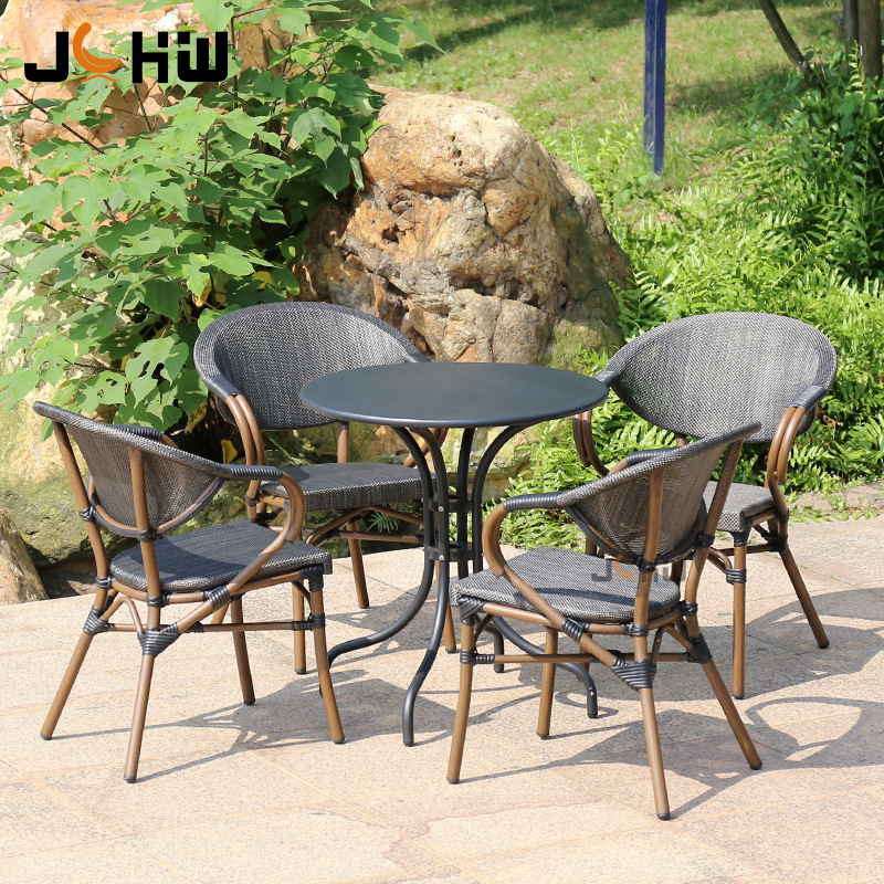 Outdoor Furniture Set Teslin Mesh Chair Rattan Chair Patio Garden Dining Table And Chairs Garden Sets