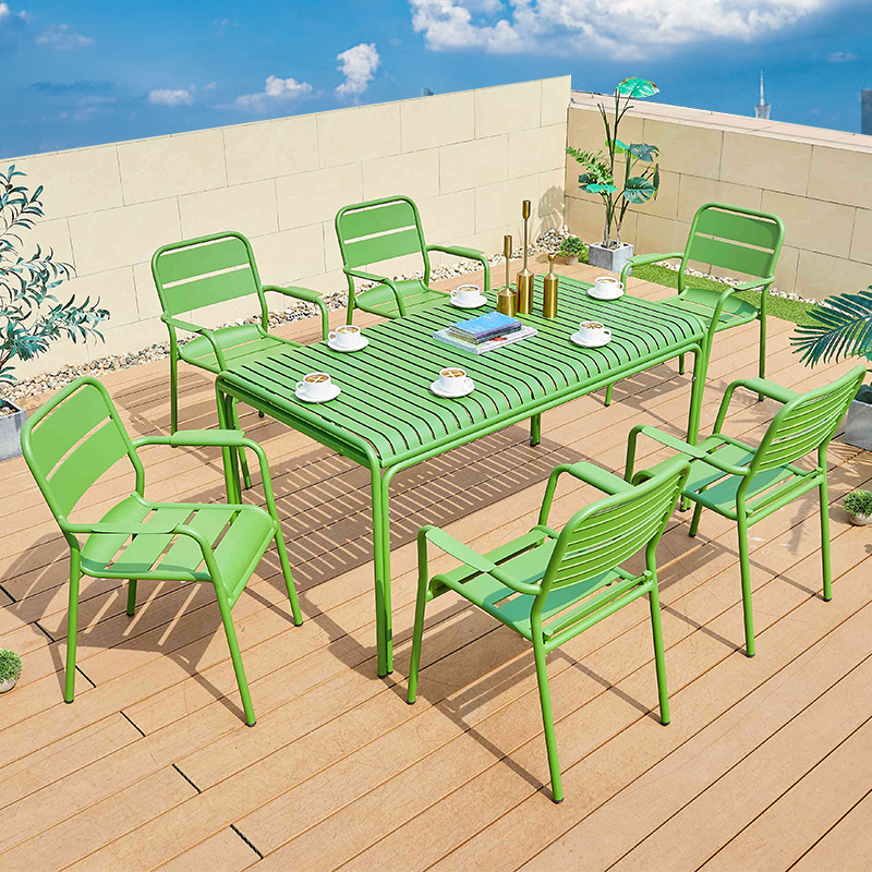 Juecheng modern restaurant luxury outdoor patio furniture dining table garden chair set