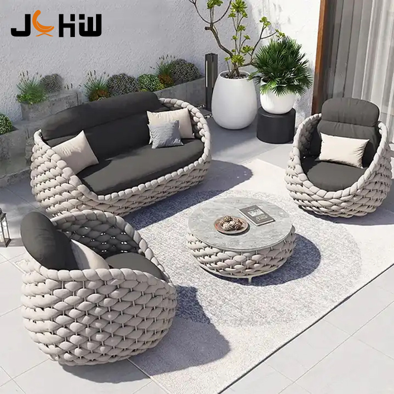 Outdoor Garden Nordic Designed Corner Top Sell Patio Set Outdoor Furniture Sofa Set