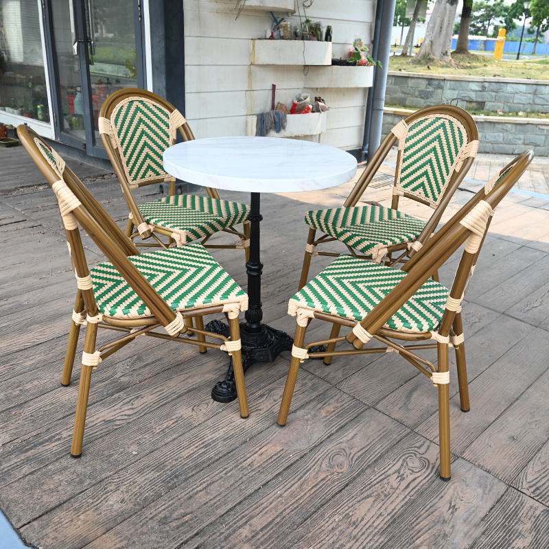 Cafe Hotel French Style Bistro Rattan Chairs Outside Patio Garden Chair Terrace Restaurant Dining Chair