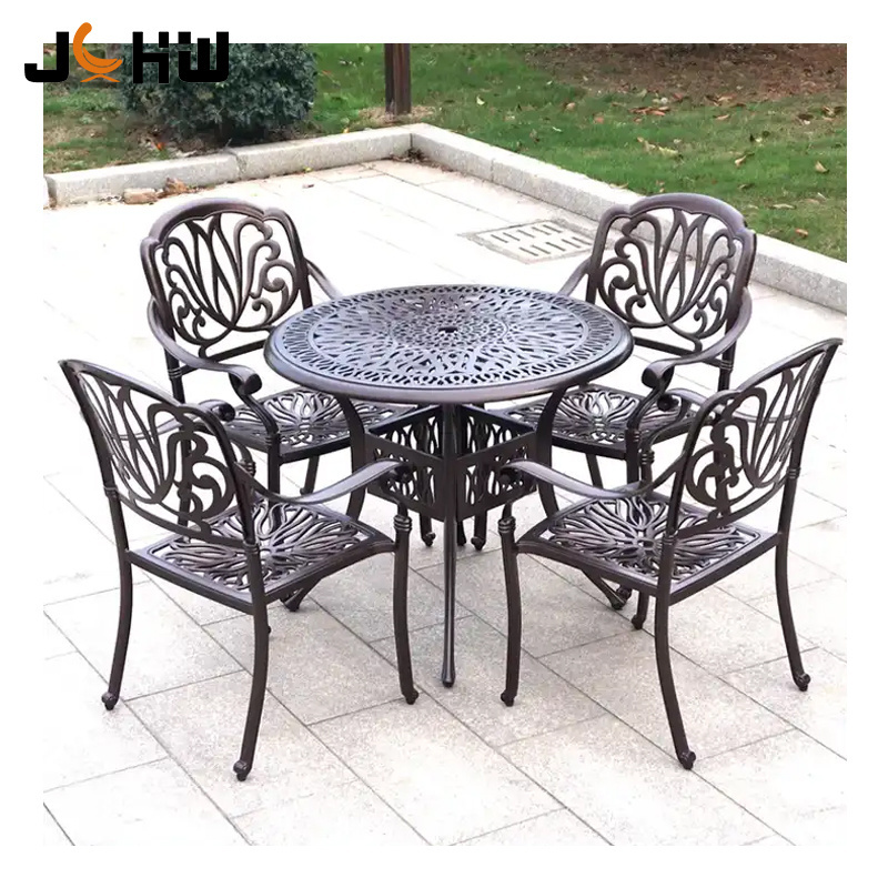 High Quality Outdoor Patio Cast Iron Garden Furniture Table And Chairs Sets Cast Aluminum Garden Furniture