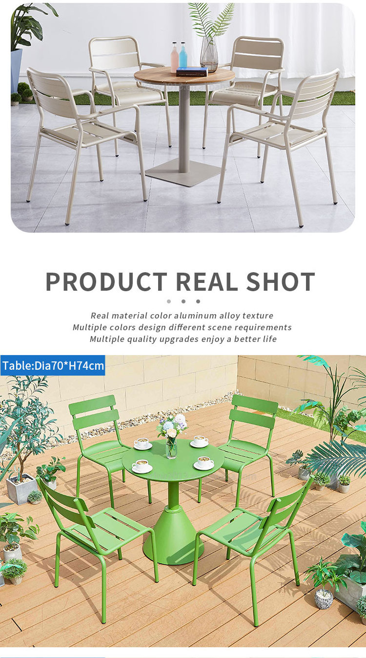 Juecheng commercial chair table set outdoor restaurant outdoor aluminium table and chair set