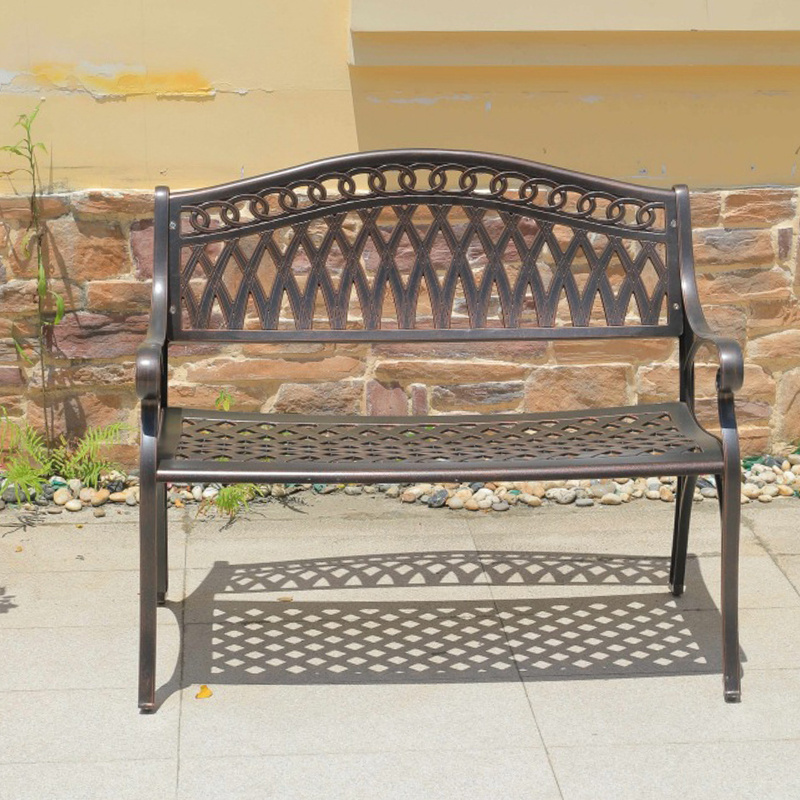 Wholesale design garden furniture outdoor metal garden bench patio lounge chair aluminum park bench