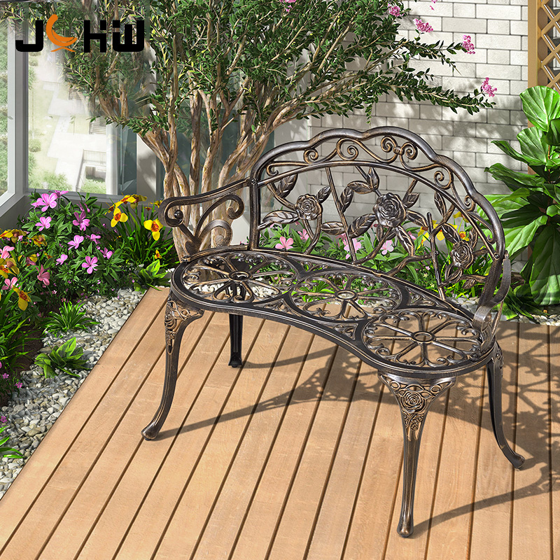 Wholesale design garden furniture outdoor metal garden bench patio lounge chair aluminum park bench