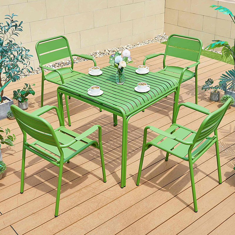 Juecheng modern restaurant luxury outdoor patio furniture dining table garden chair set