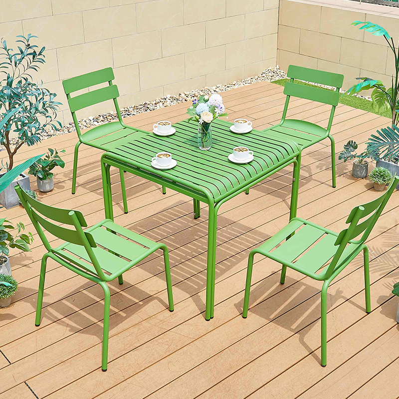 Juecheng commercial chair table set outdoor restaurant outdoor aluminium table and chair set