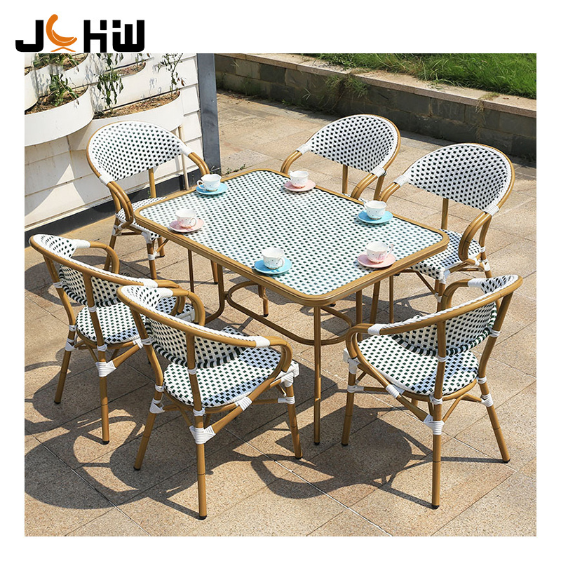 Factory direct sale french restaurant bistro cafe furniture set rattan dining chair garden patio furniture set