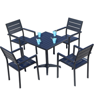 Juecheng Modern Wholesale Aluminum Alloy Table Chair Wood Plastic Outdoor Garden Suit Leisure Outdoor Furniture