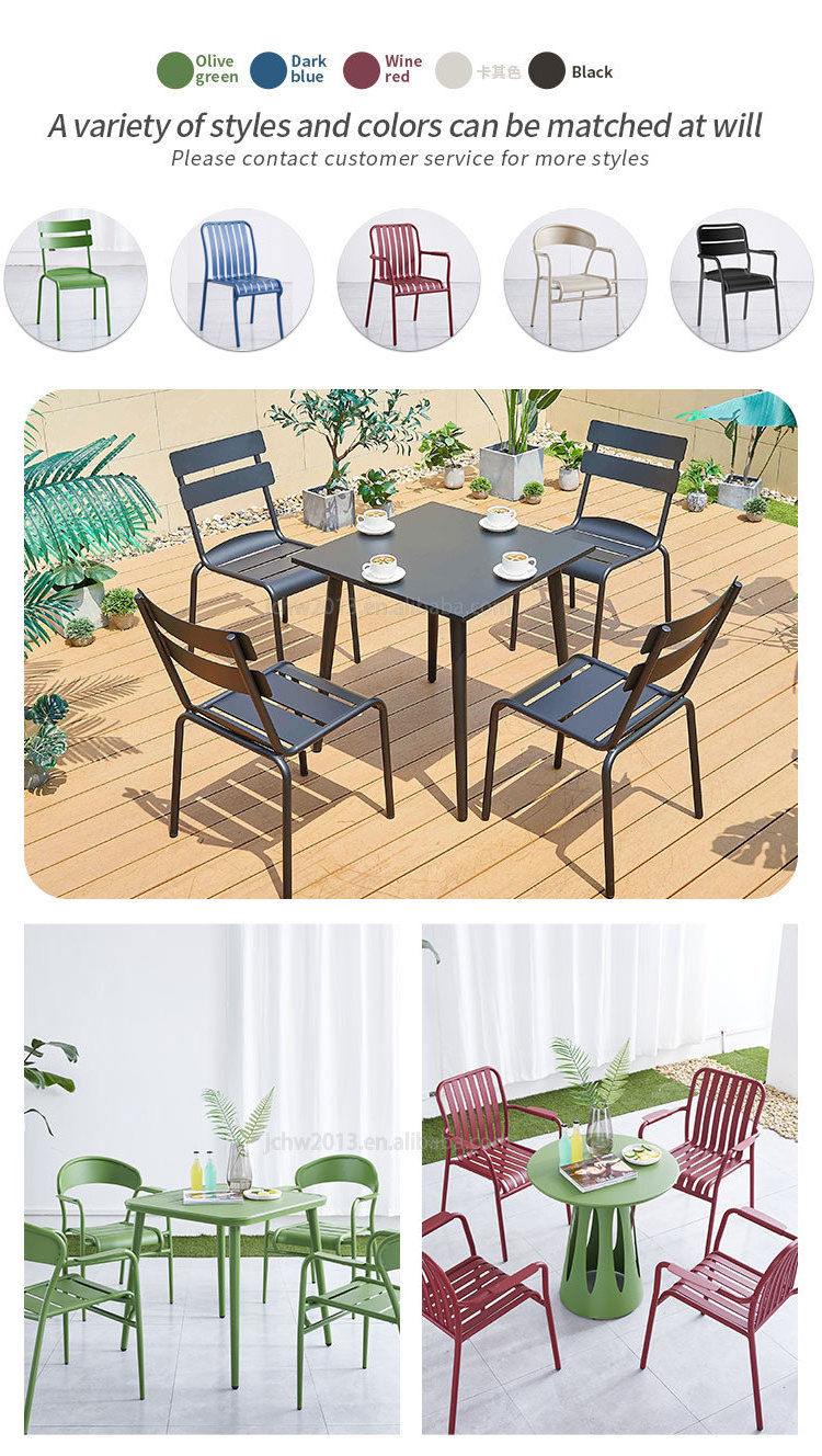 Juecheng commercial chair table set outdoor restaurant outdoor aluminium table and chair set