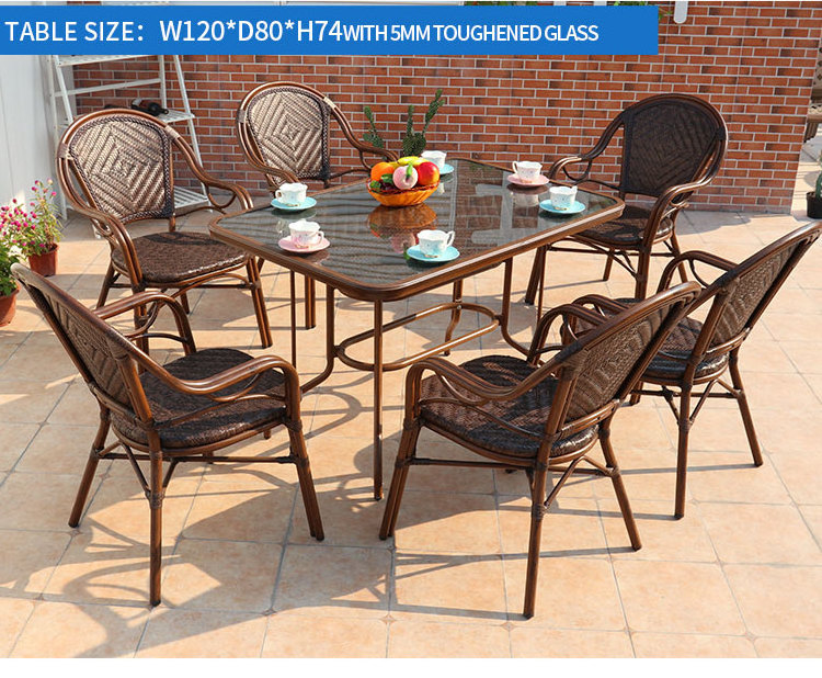 Factory price high quality leisure outdoor patio dining chair wicker high back rattan chair stackable garden chair