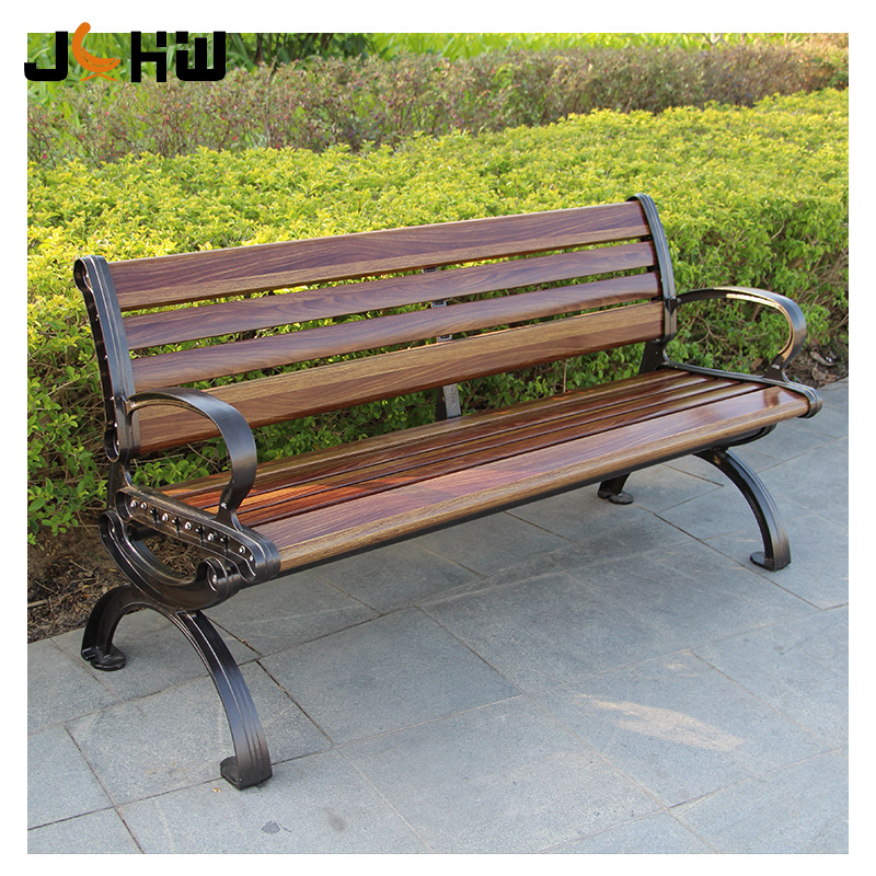 Metal wooden benches seating outdoor garden furniture aluminum park patio bench