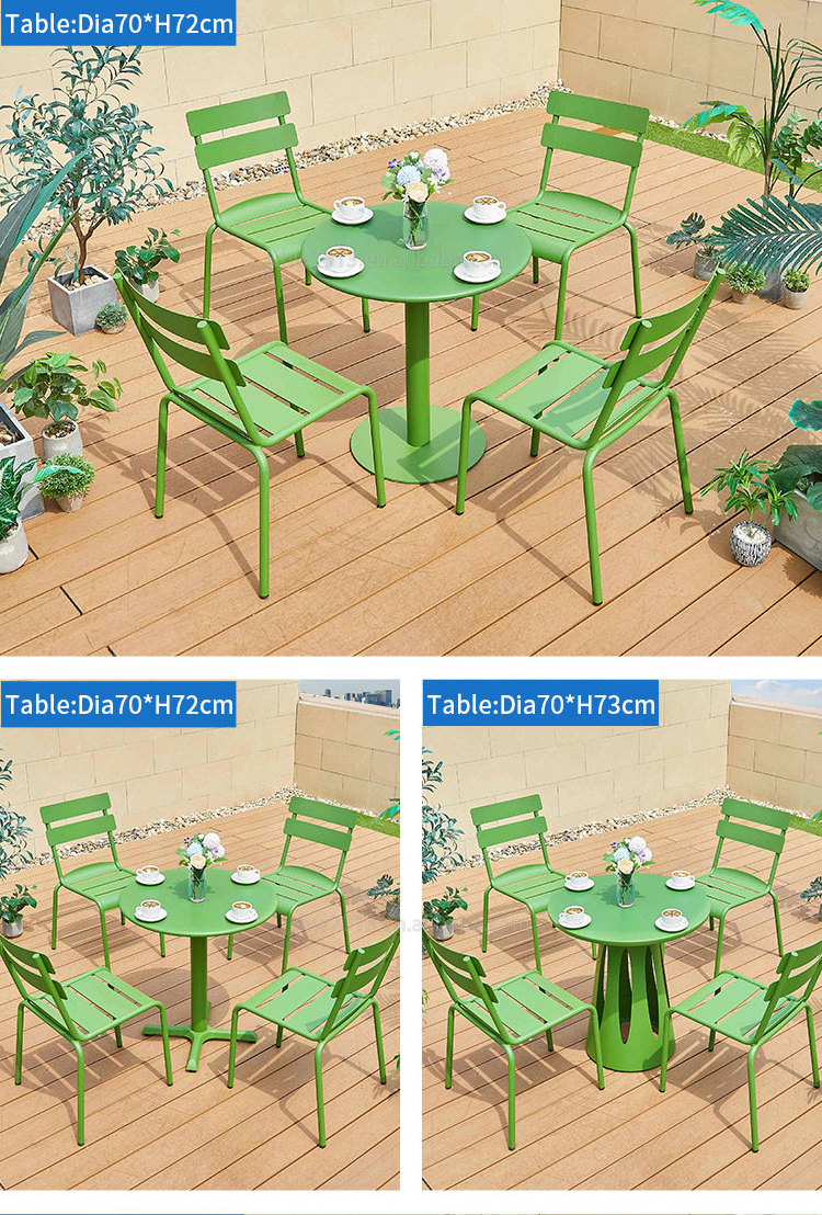 Juecheng commercial chair table set outdoor restaurant outdoor aluminium table and chair set