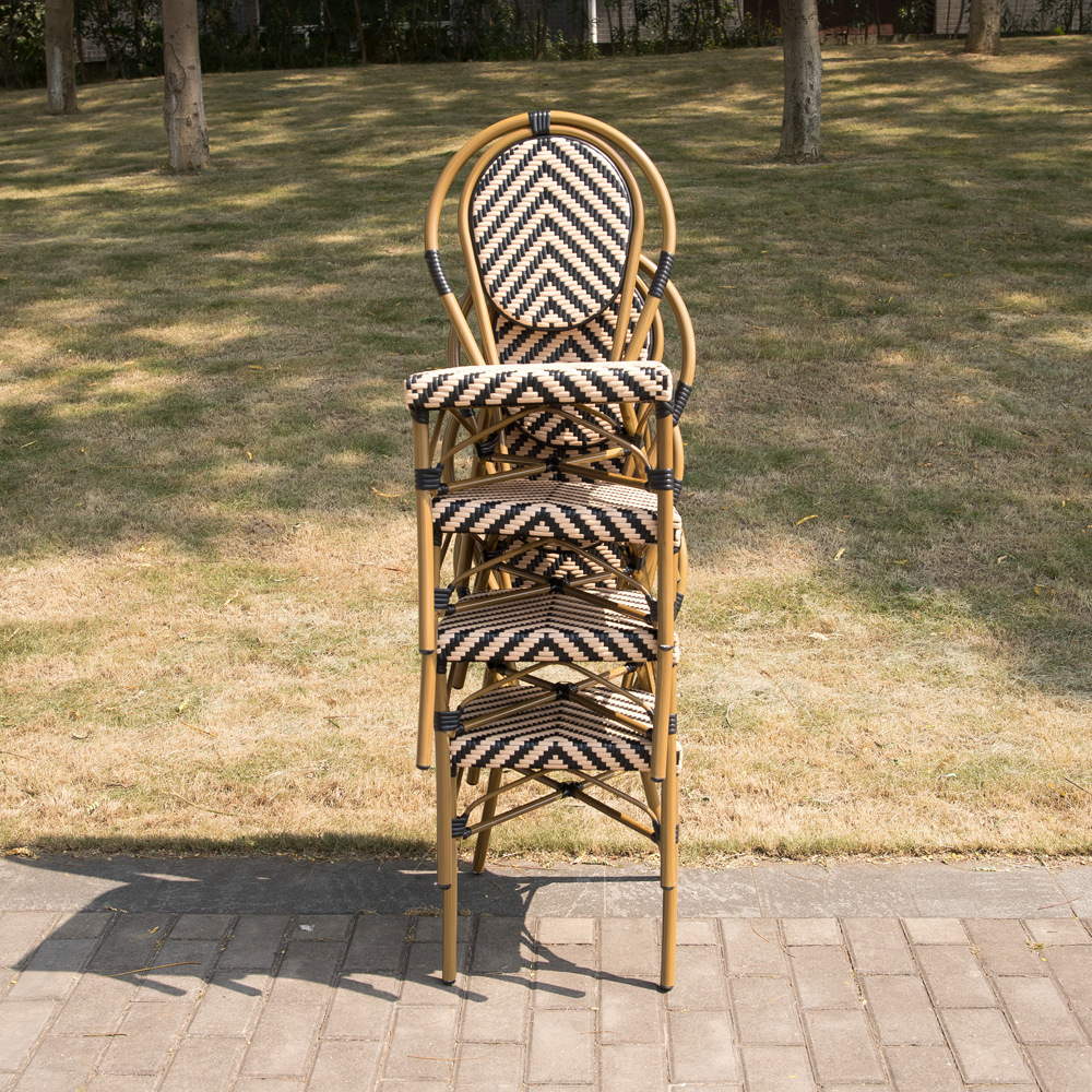 Juecheng french style pe rattan plastic chairs outdoor chairs rattan bamboo chairs for sale