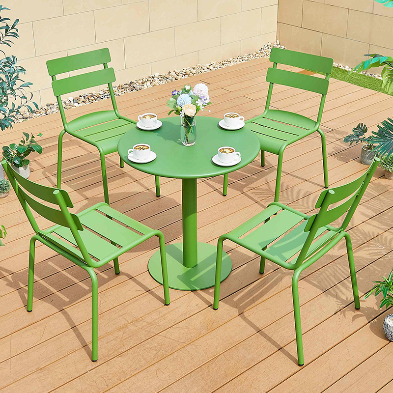 Juecheng commercial chair table set outdoor restaurant outdoor aluminium table and chair set