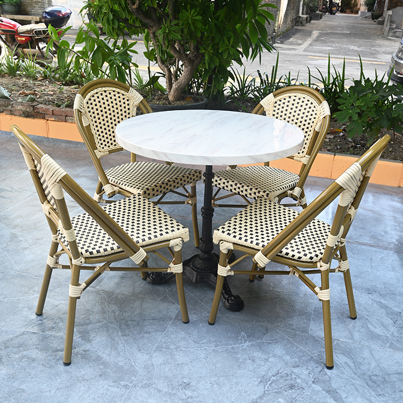 Cafe Hotel French Style Bistro Rattan Chairs Outside Patio Garden Chair Terrace Restaurant Dining Chair