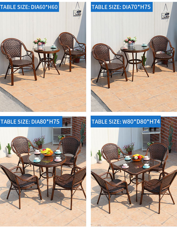 Factory price high quality leisure outdoor patio dining chair wicker high back rattan chair stackable garden chair