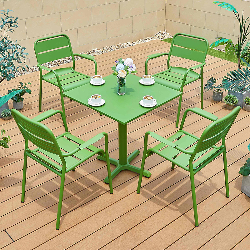 Juecheng modern restaurant luxury outdoor patio furniture dining table garden chair set