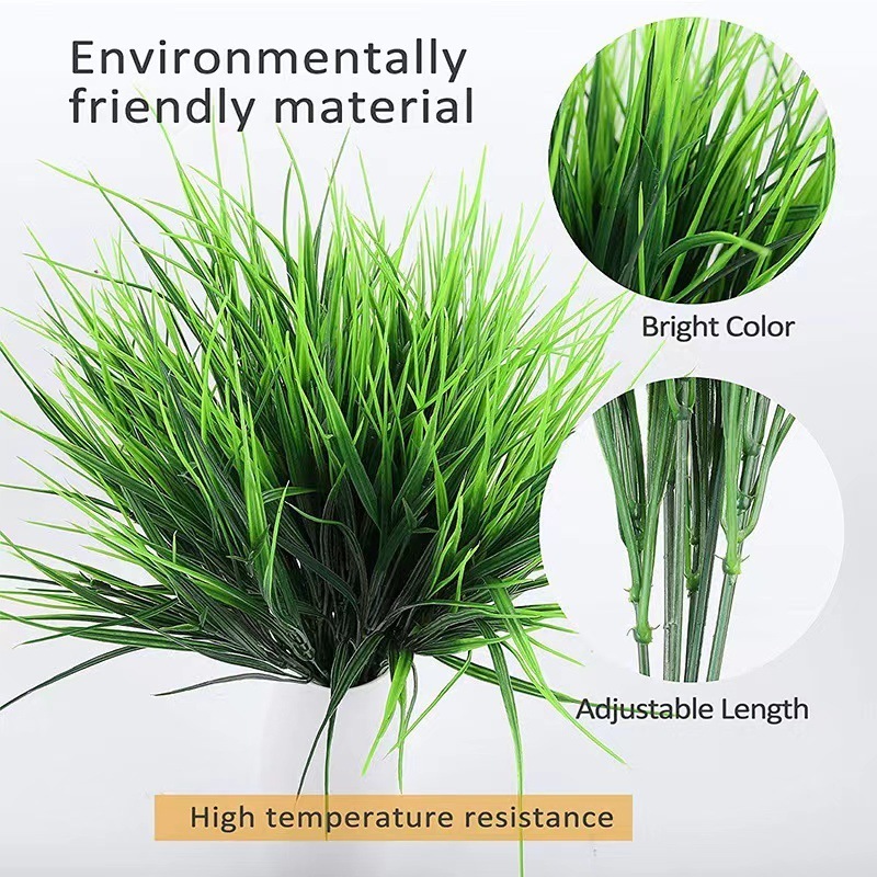 Simulation spring grass Plant water plants Plastic grass Green plant gardening flower arrangement with grass