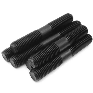 Fastener Double End Studs Threaded Rod Stud Bolt High Strength 8 8 Grade ASTM A193 B7 Stainless Steel Carbon Steel Black Plain