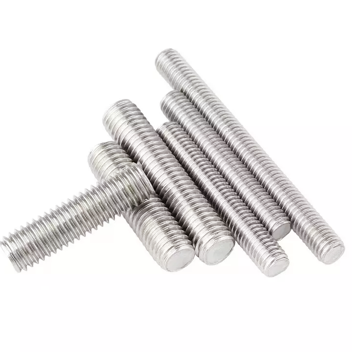 Fastener Double End Studs Threaded Rod Stud Bolt High Strength 8 8 Grade ASTM A193 B7 Stainless Steel Carbon Steel Black Plain