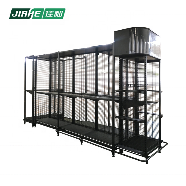 Metallic Double-sided Supermarket Shelves Wire Storage Equipment Supermarket Shelving