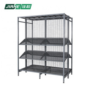 Metallic Double-sided Supermarket Shelves Wire Storage Equipment Supermarket Shelving