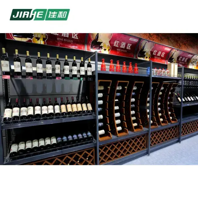 High Quality Wall Mounted Shelf Shop Fitting Wine Display Supermarket shelving