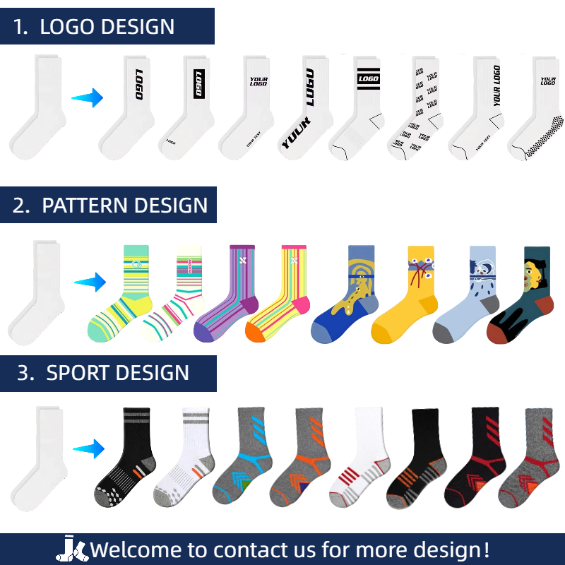 Custom Anti-Slip Grip Socks Men Women High-Crew Knitted Sport Socks Football Soccer Basketball Tennis Non-Slip Letter Pattern