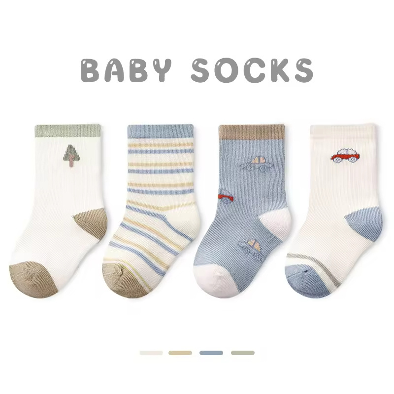 newborn baby kids soft cotton socks boys girls grip socks cute cartoon animal stripe dots fashion baby socks