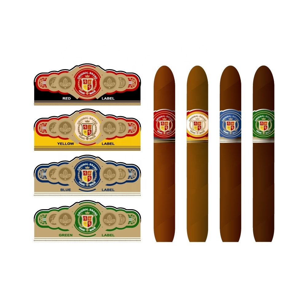 Custom Cigar Ring Stickers Gold Foil Art Paper Personalized Cigar Label Printing Make Your Event For Weddings Party Birdays