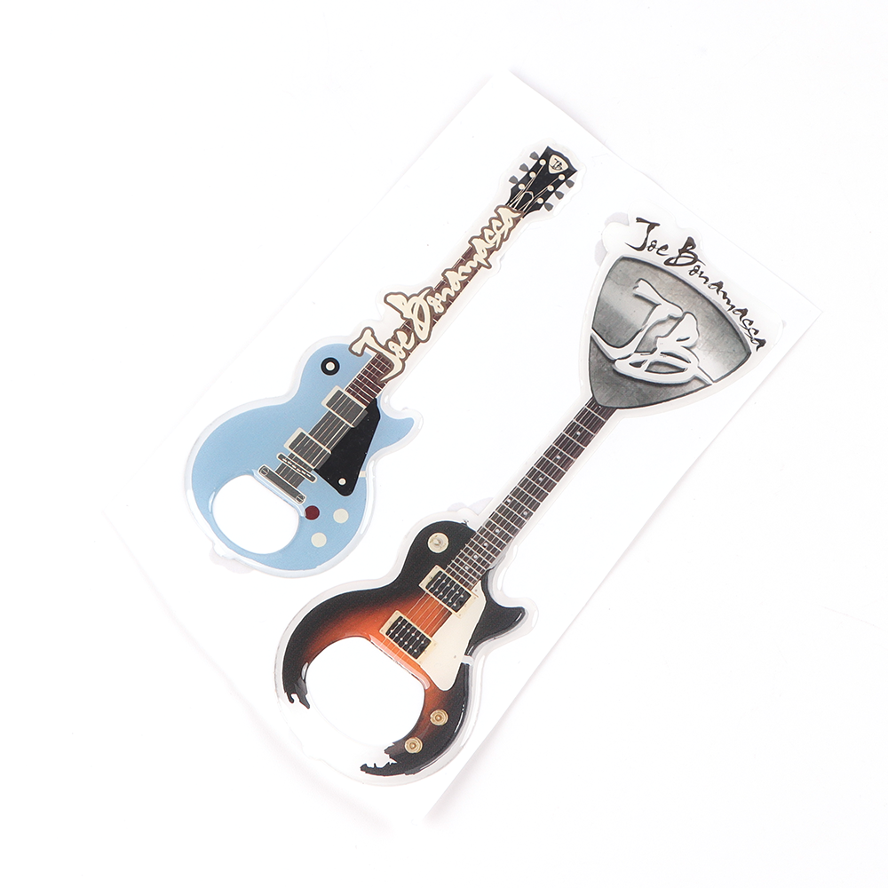 Custom Epoxy Resin Logo 3D Dome Crystal Stickers Guitar Design Beer Opener