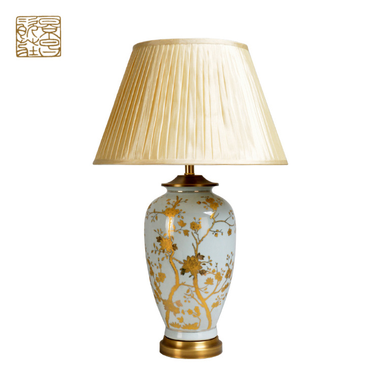 Professional manufacturer custom ceramic luxury desk lamp vintage antique led table lamp