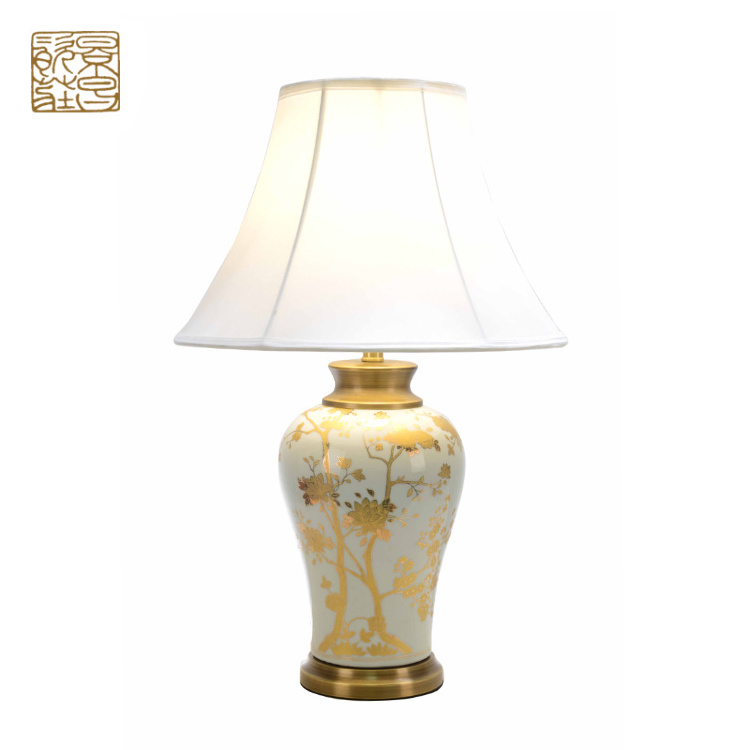 Professional manufacturer custom ceramic luxury desk lamp vintage antique led table lamp