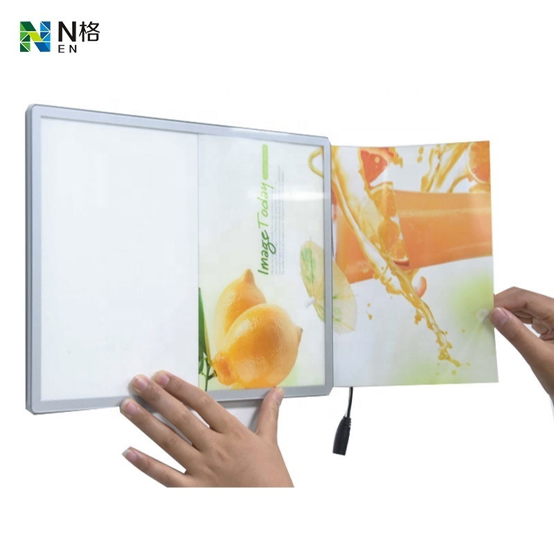 A1 Lightbox Aluminum Profile Ultra Slim Led Backlit Advertising Digital Poster Frame for Restaurant Menu Board