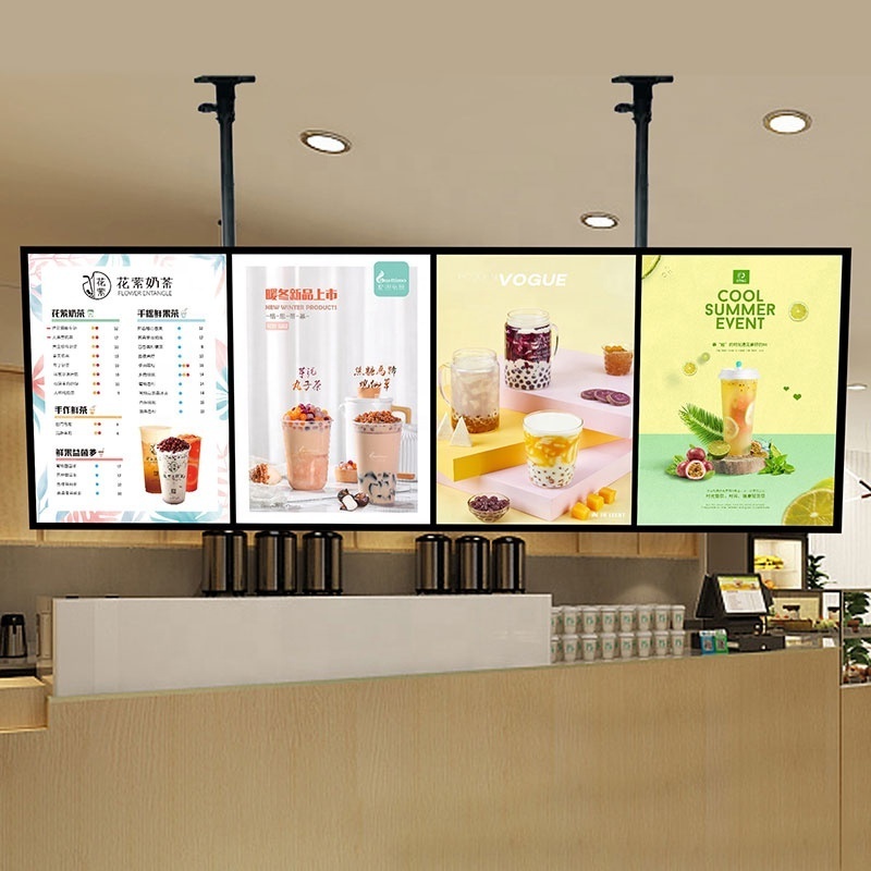 A1 Lightbox Aluminum Profile Ultra Slim Led Backlit Advertising Digital Poster Frame for Restaurant Menu Board