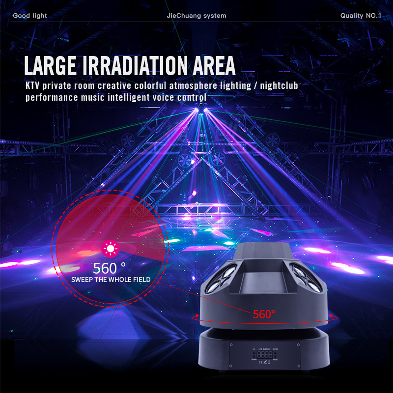 Four Heads Super Bee Eye Led Beam Strobe Laser Light Rotating Dj Disco Green Laser Strobe Light With Dmx512