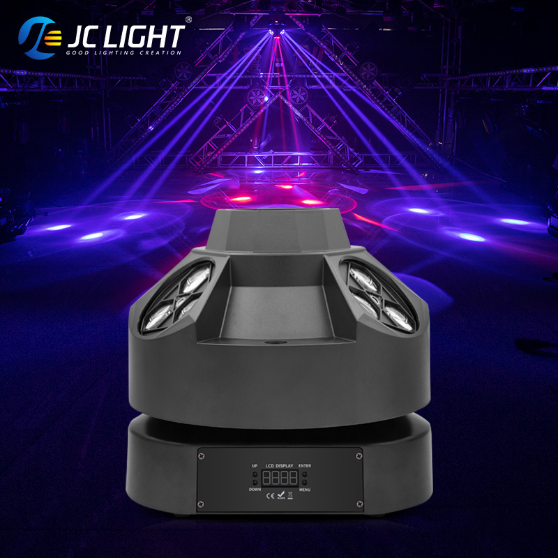 Four Heads Super Bee Eye Led Beam Strobe Laser Light Rotating Dj Disco Green Laser Strobe Light With Dmx512