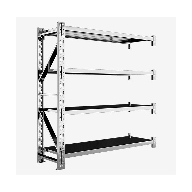 Factory Price Warehouse Stainless Steel Rack Light Shelf System 4 Tier Shelving