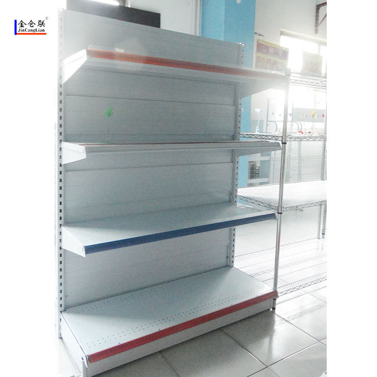 Supermarket Universal Single Double Sided Advertising Display Stand Rack Four- tier Metal Shelves