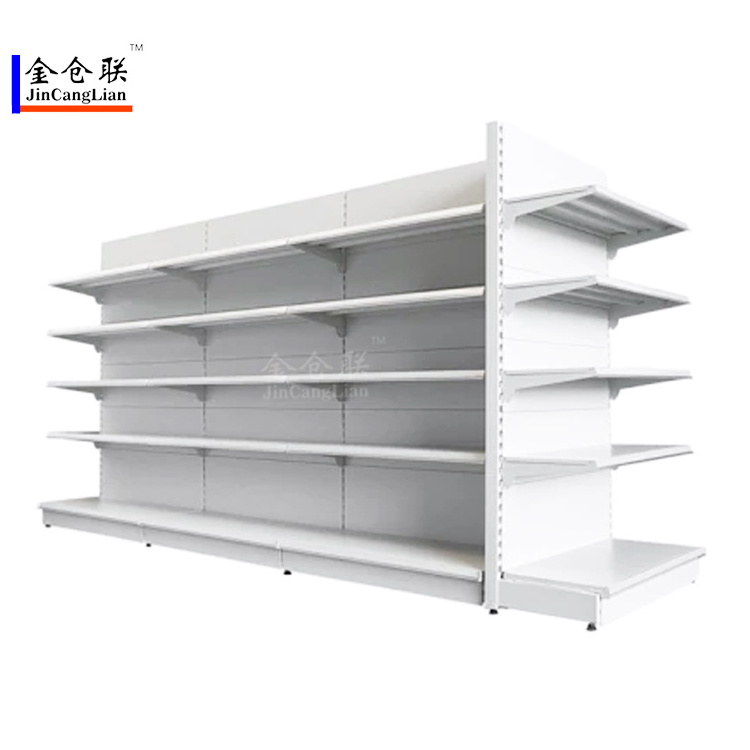 Supermarket Universal Single Double Sided Advertising Display Stand Rack Four- tier Metal Shelves