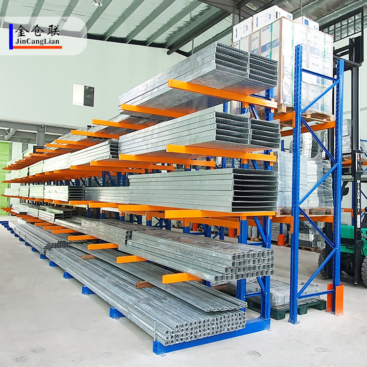 Industrial Heavy Duty Racking System Place Aluminum Profiles And Wood Panels Cantilever Arm Rack