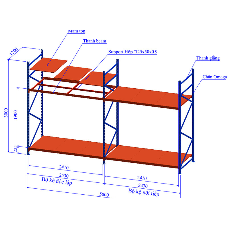 Factory Industrial Stack Up Warehouse Shelves Heavy Duty Storage Shelf Rack