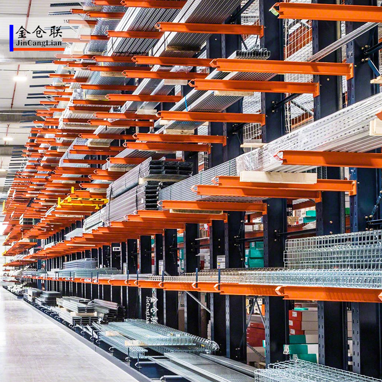 Industrial Heavy Duty Racking System Place Aluminum Profiles And Wood Panels Cantilever Arm Rack