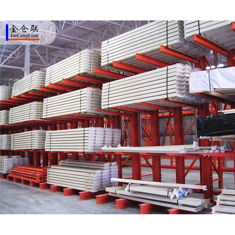 Industrial Heavy Duty Racking System Place Aluminum Profiles And Wood Panels Cantilever Arm Rack