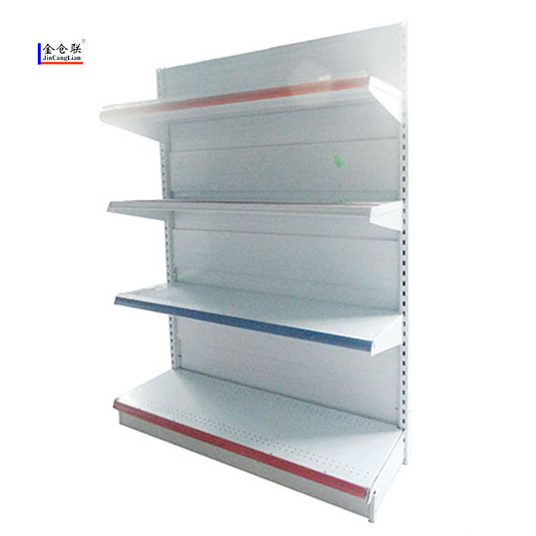 Supermarket Universal Single Double Sided Advertising Display Stand Rack Four- tier Metal Shelves