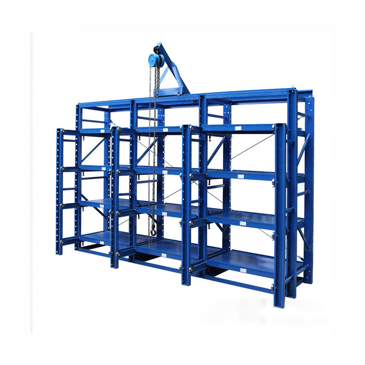 2-6 layers Industrial mold rack with hoist Customized tooling rack with drawers steel mold rack capacity 500-1000KG