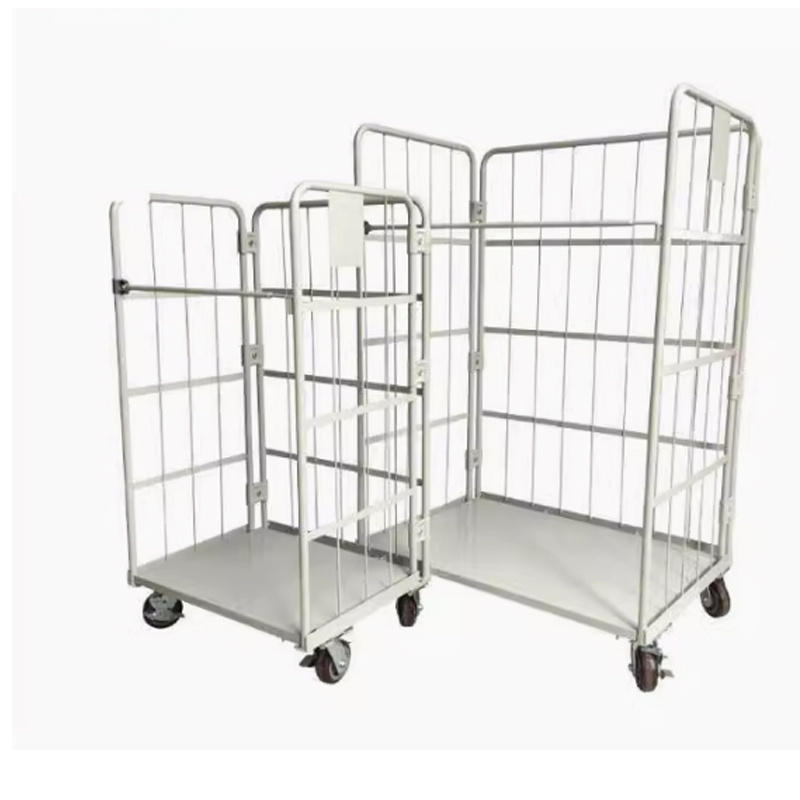 Steel folding cage metal crate for material handing storage Zinc Plated Folding Metal Mesh Storage cage