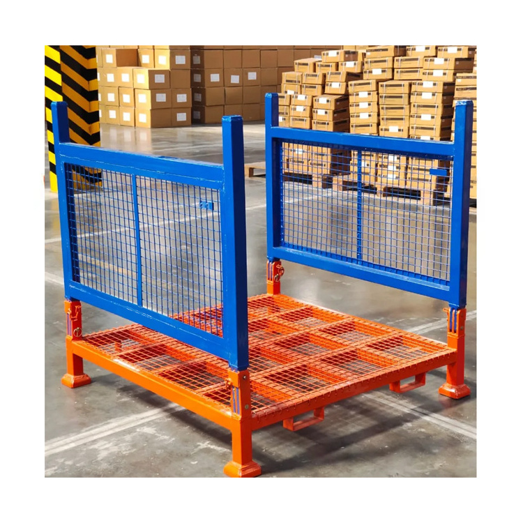 1000kgs Heavy Duty folding foldable rack Warehouse Stacking Storage Steel Stillage Cage  Wire Storage Cage Bins