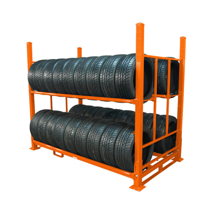 Portable Stacking Aircraft Tire Folding Storage Rack With Shelf